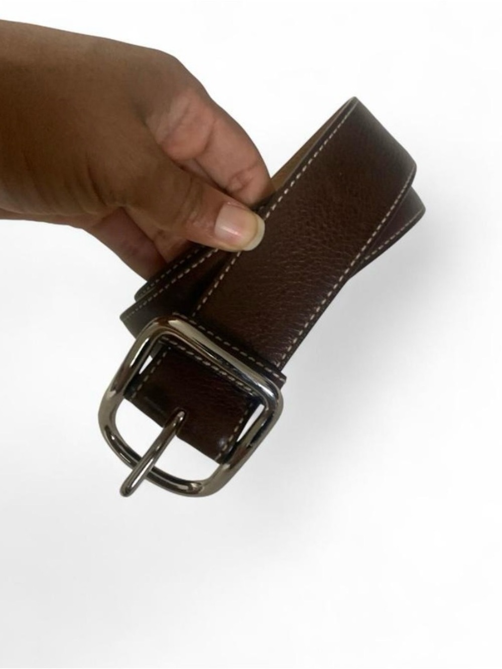 Coach dark Brown leather belt men size 40 preppy classic